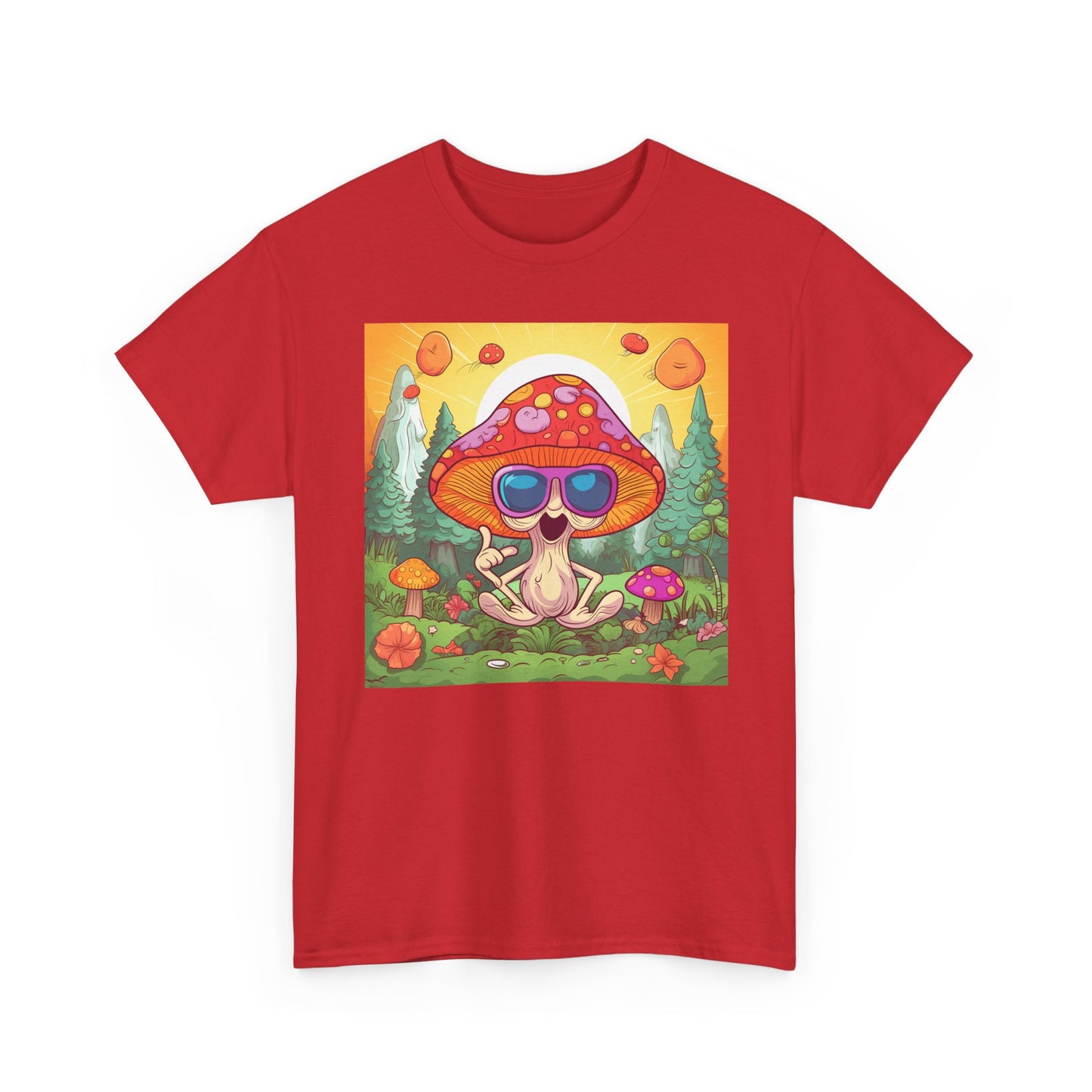Whimsical Mushroom Tee, Casual T-Shirt, Gift for Nature Lovers, Eco-Friendly Apparel, Unisex Graphic Shirt