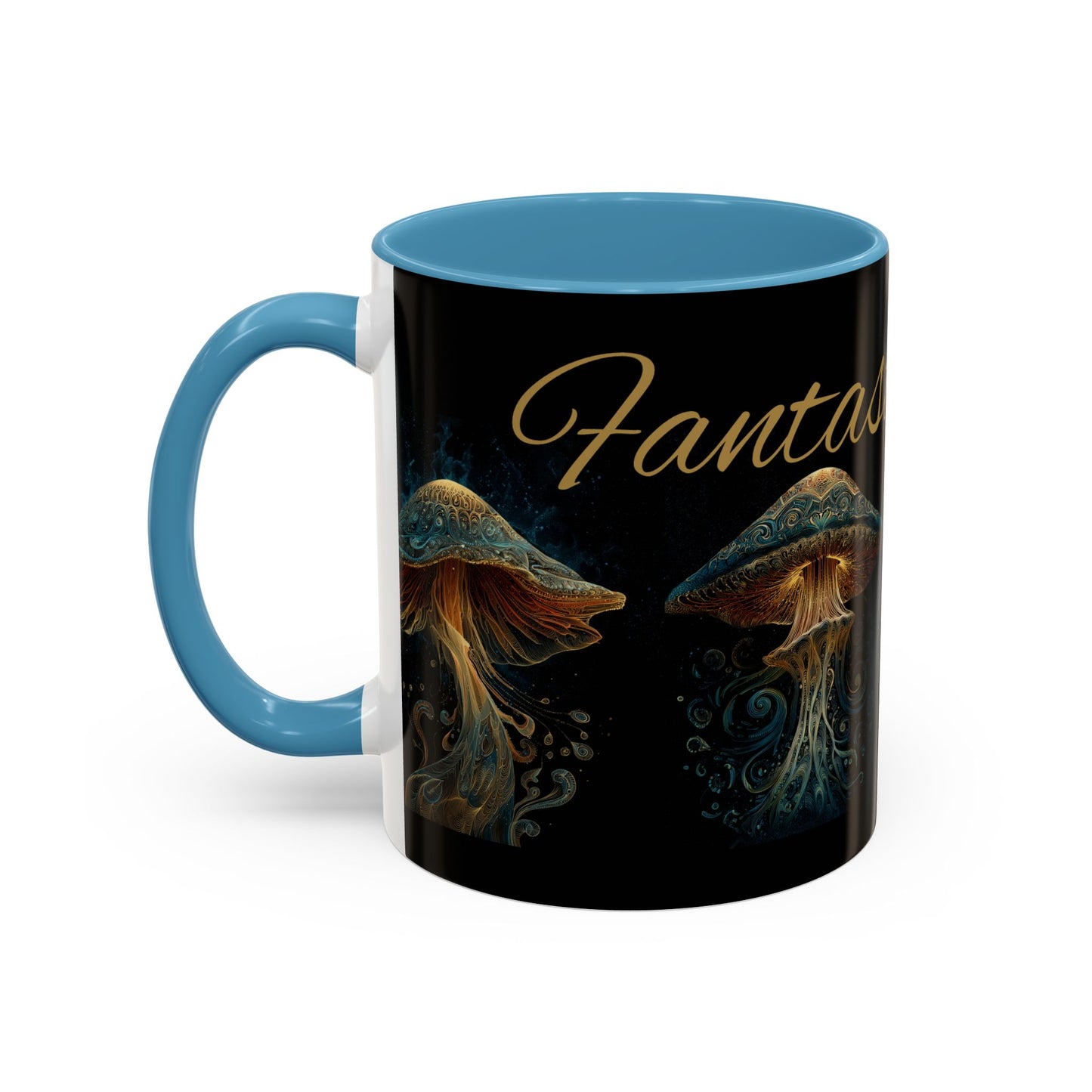 Dark Fantastic Fungi Coffee Mug - Magical Ocean Mushroom Art (11/15oz)