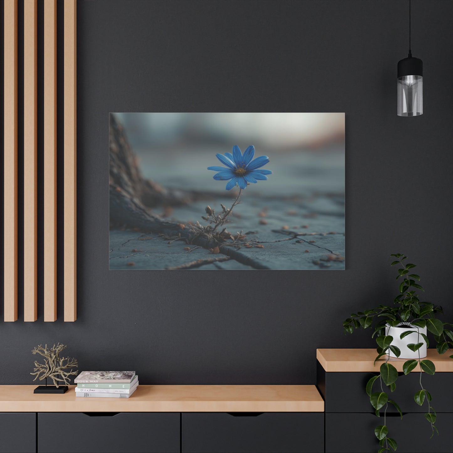 Defiant Bloom: Resilience in Gray, Hope from Stone, Nature's Triumph--1aceswild.myshopify.com