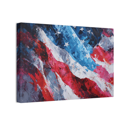 Patriotic Canvas Wall Art - American Flag Decor, USA Art, Independence Day Decoration, Gift for Veterans, Home Wall Decor