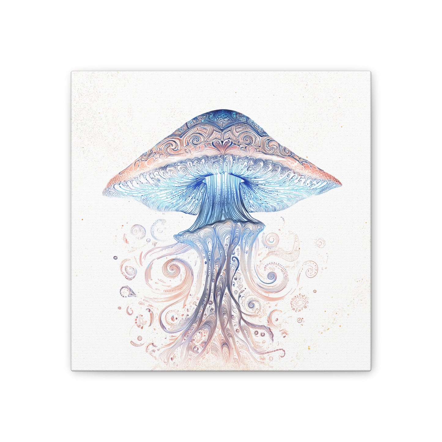Swirl Light -Mushroom Canvas Art, Stretched Wall Decor, Bohemian Home Decor, Psychedelic Wall Art, Nature-Inspired Art
