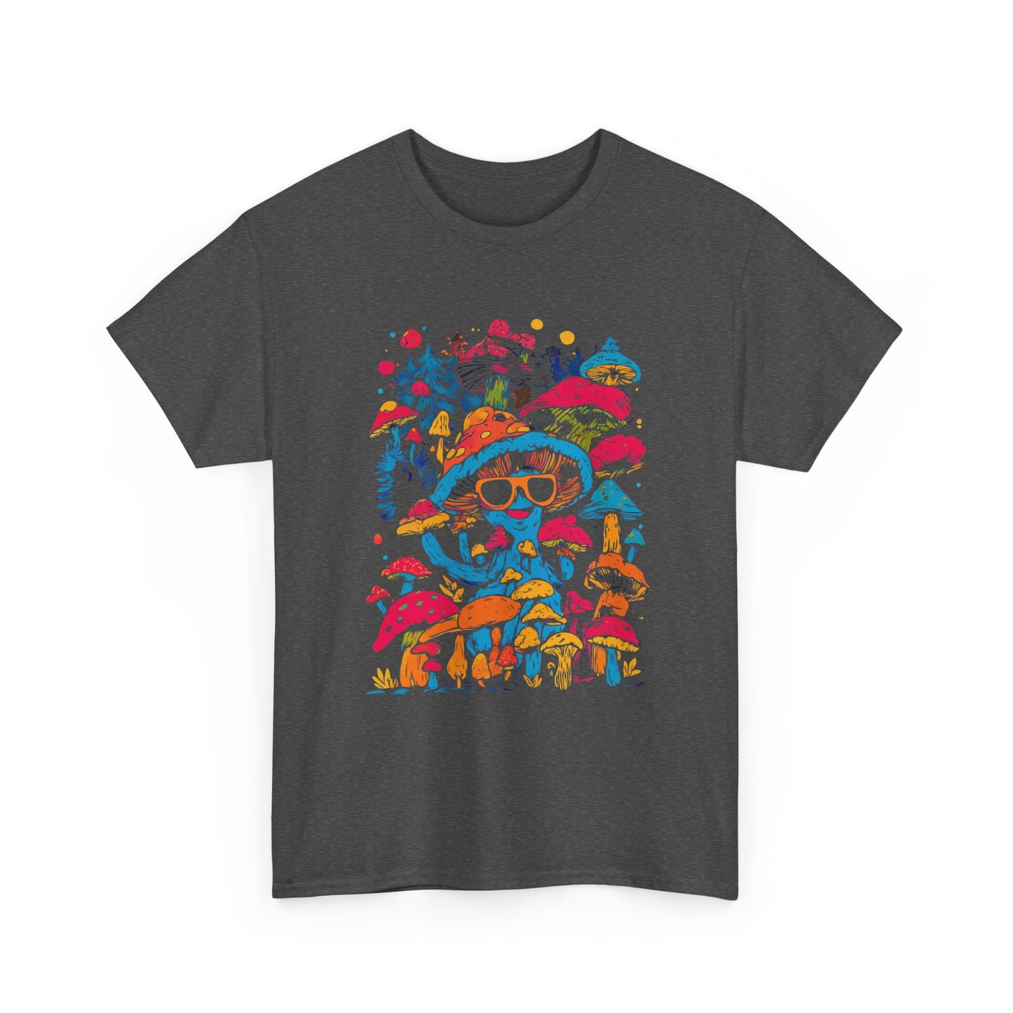 Shroom Dude - Mushroom Tee, Unisex Heavy Cotton T-Shirt, Vibrant Graphic Shirt, Perfect for Festivals, Eco-friendly Gift, Casual Wear