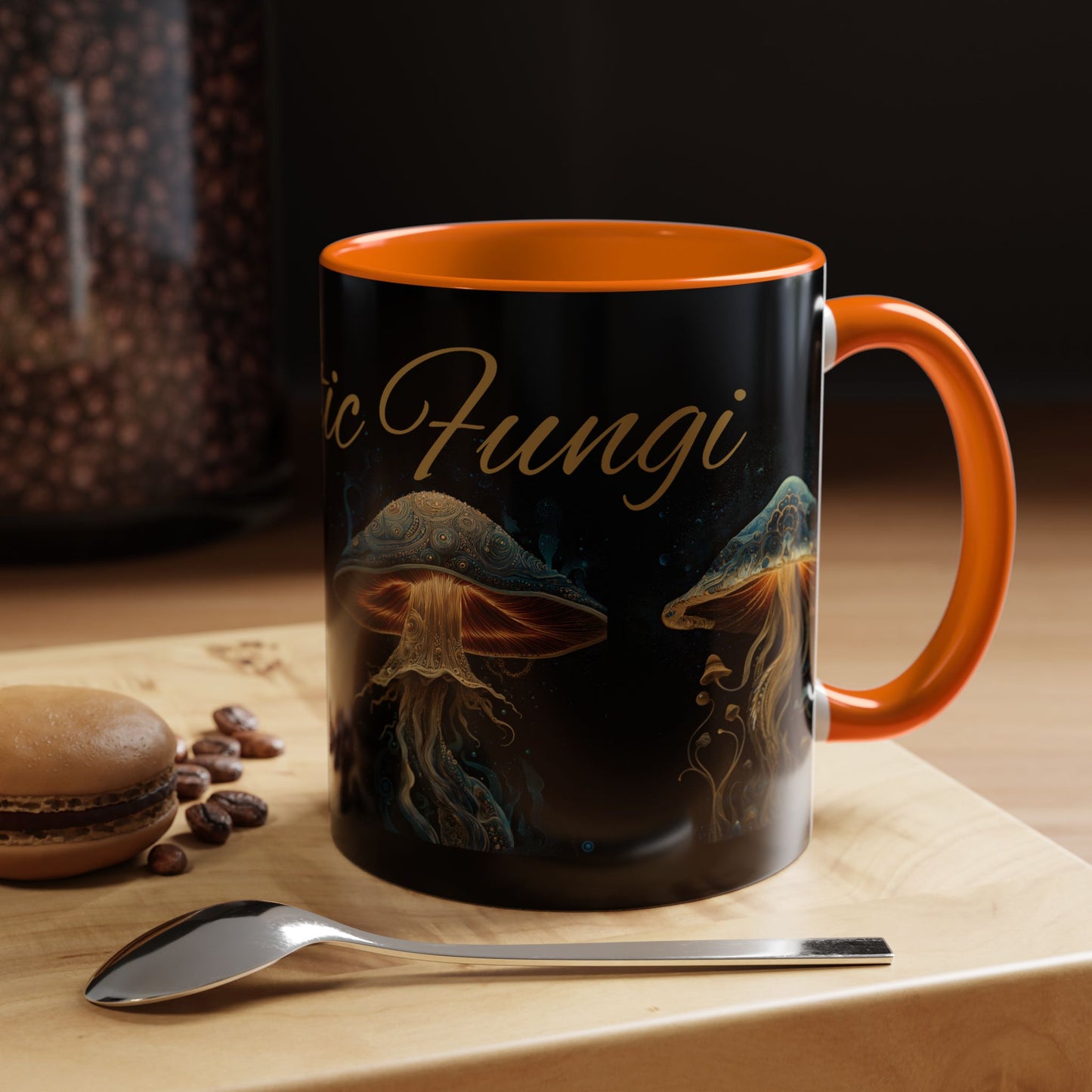 Dark Fantastic Fungi Coffee Mug - Magical Ocean Mushroom Art (11/15oz)