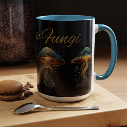 Dark Fantastic Fungi Coffee Mug - Magical Ocean Mushroom Art (11/15oz)