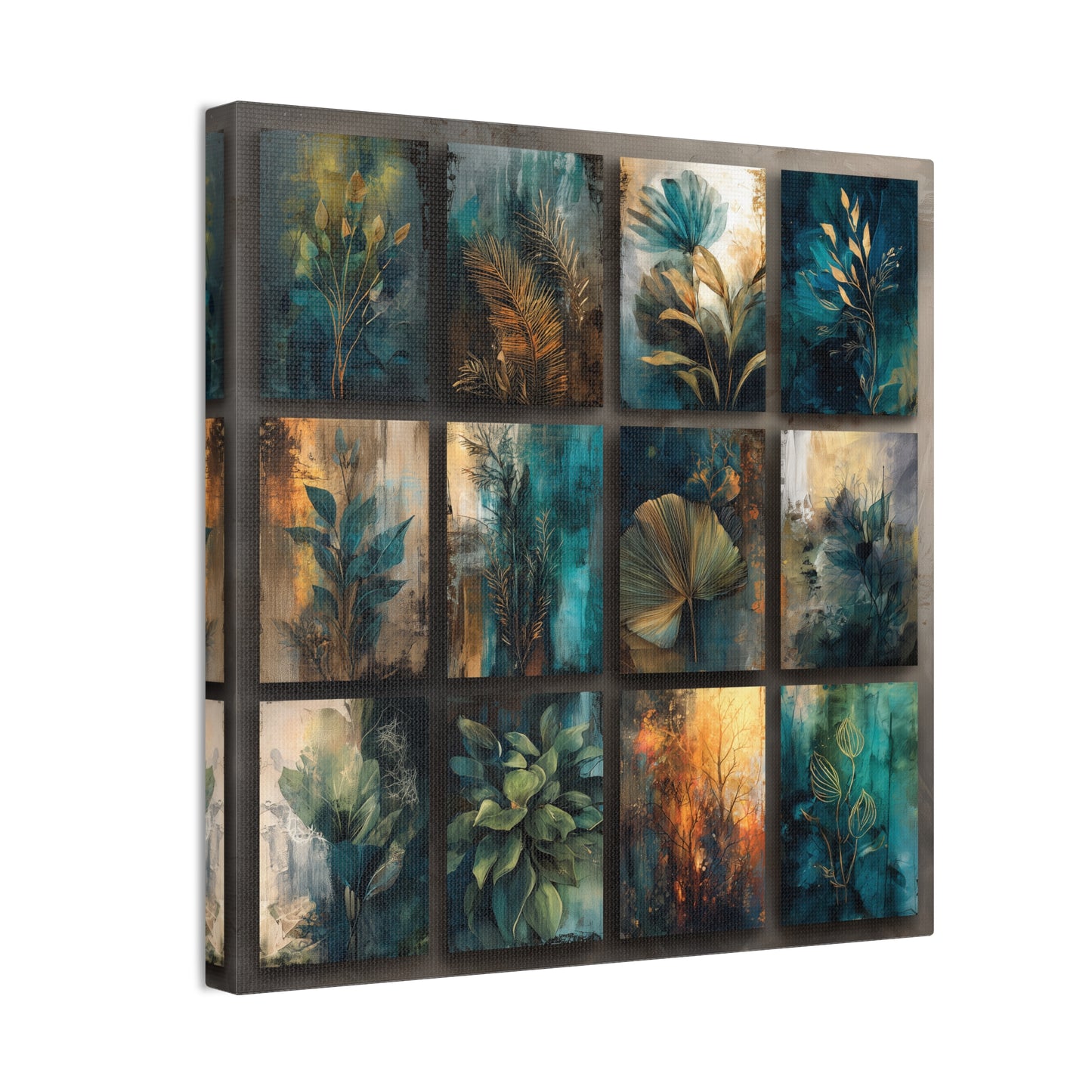 Natures Blue Green Series #1 -Botanical Wall Art, Nature-Inspired Home Décor, Eco-Friendly Canvas Print, Greenery Art Piece, Living Room Wall Hanging