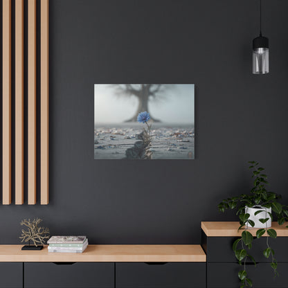 Resilience in Blue: Chicory Bloom, Desolate Landscape Photography--1aceswild.myshopify.com
