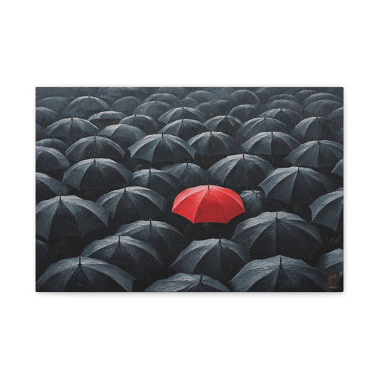 Chromatic Defiance: Umbrella Rebellion, Urban Contrast Photography--1aceswild.myshopify.com