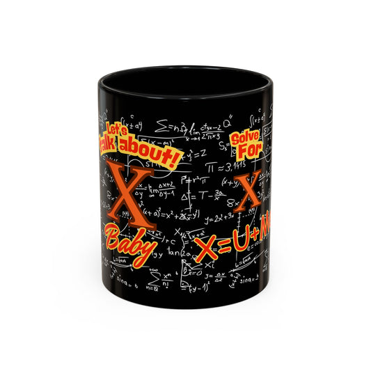 Math Lover Coffee Mug — "Solve For X = U + Me" Romantic Equation Design