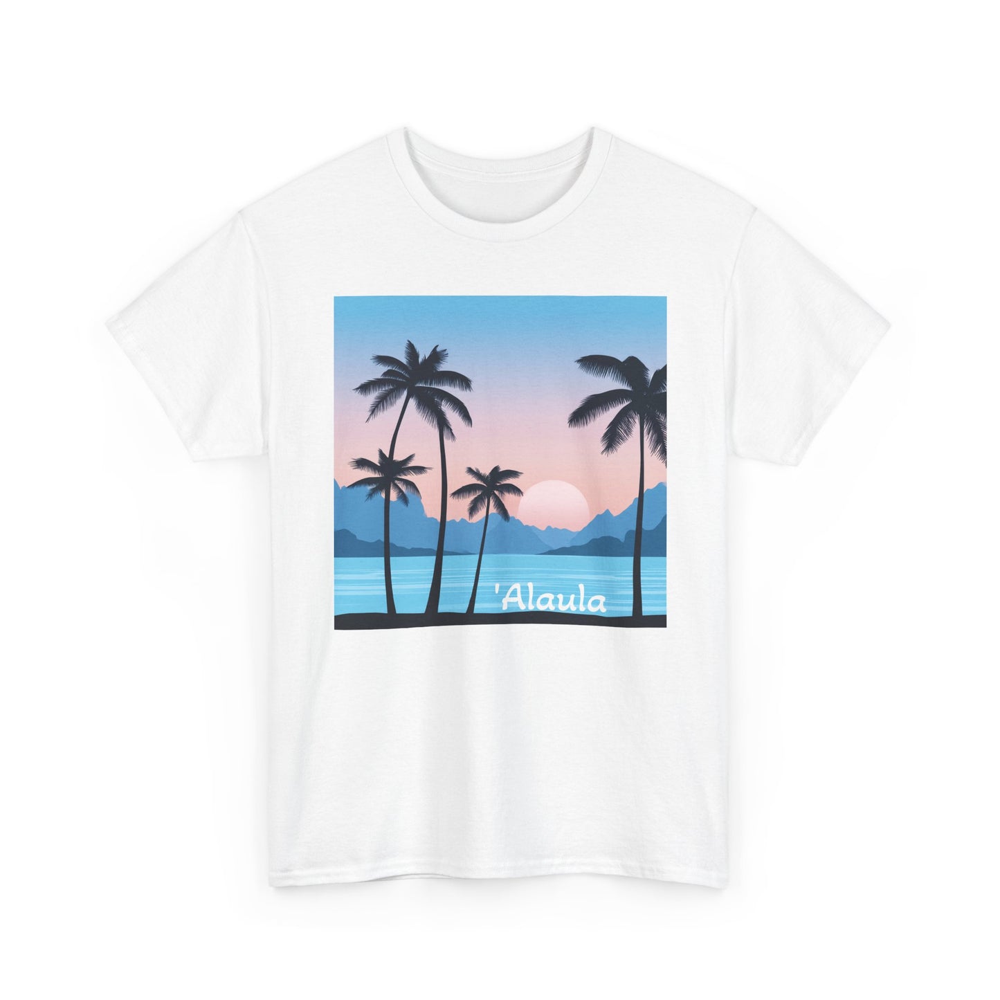 'Alaula Aloha Sunset Tee — Tropical Palm Beach Graphic T-Shirt