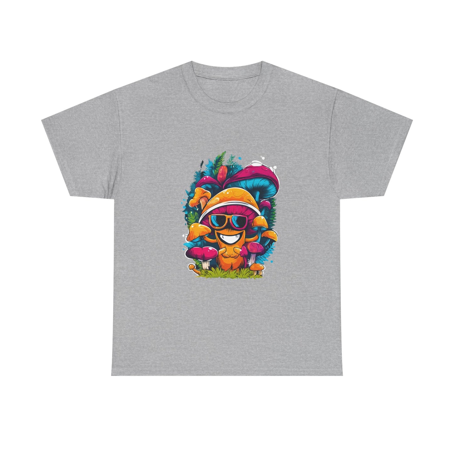 Mushroom Dude -Tee, Unisex Heavy Cotton T-Shirt, Vibrant Graphic Shirt, Perfect for Festivals, Eco-friendly Gift, Casual Wea
