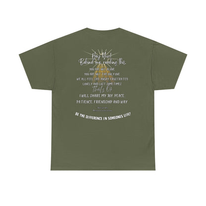 Inspirational Message Tee — 'Hey You! Behind Me, Reading This' Encouragement Shirt