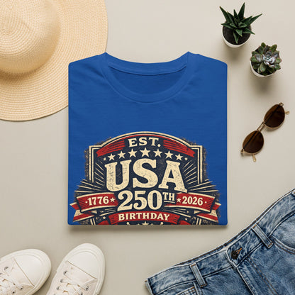 USA 250th Birthday T-Shirt — 1776-2026 Retro American Celebration Tee