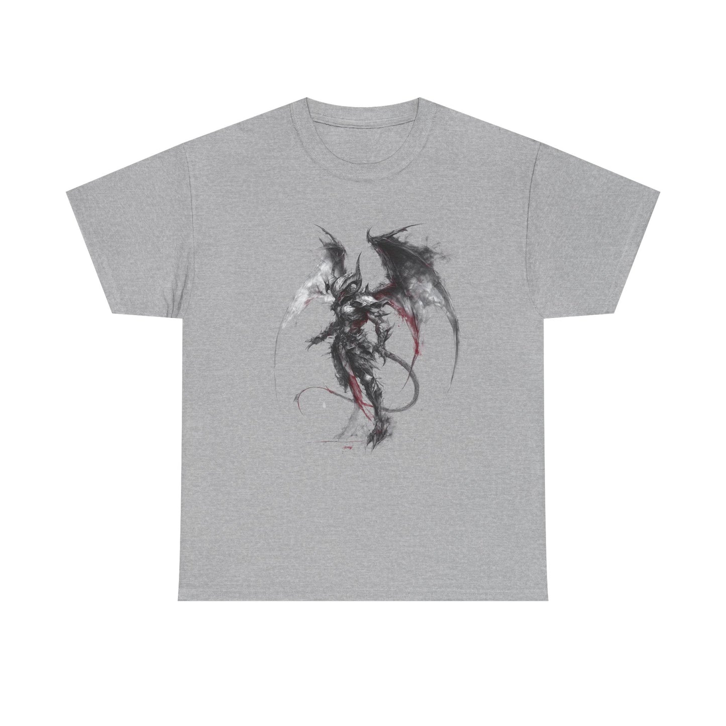 Dragon Warrior Art T-Shirt — Dark Ink Fantasy Demon Graphic Tee