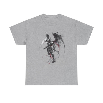 Dragon Warrior Art T-Shirt — Dark Ink Fantasy Demon Graphic Tee
