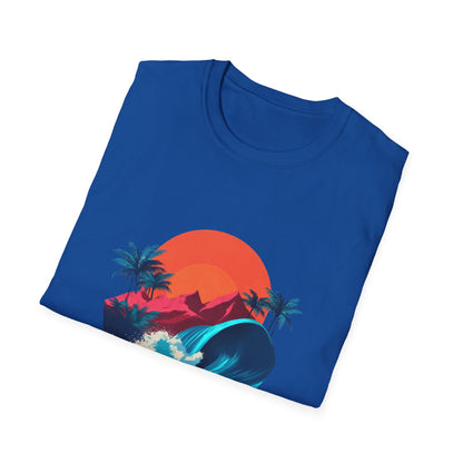 Sunset Surf T-Shirt — Retro Beach Wave Graphic Tee