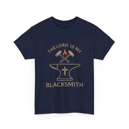 Christian Blacksmith T‑Shirt — "The Lord Is My Blacksmith" Faith Tradesman Tee