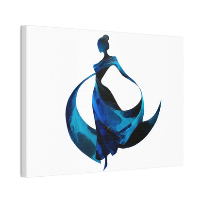 Dancing with the Water Series #1 -Elegant Art Canvas Print, Blue Dress Wall Decor, Feminine Artwork, Home Decor Gift, Birthday or Wedding Decoration