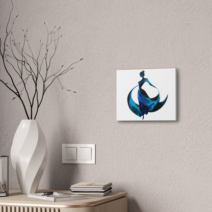 Dancing with the Water Series #1 -Elegant Art Canvas Print, Blue Dress Wall Decor, Feminine Artwork, Home Decor Gift, Birthday or Wedding Decoration