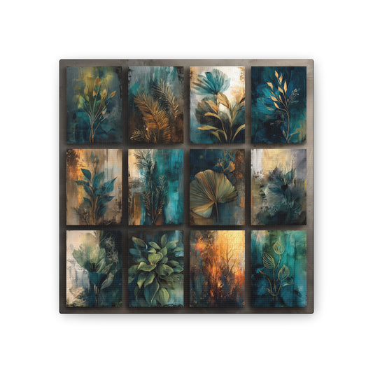 Natures Blue Green Series #1 -Botanical Wall Art, Nature-Inspired Home Décor, Eco-Friendly Canvas Print, Greenery Art Piece, Living Room Wall Hanging