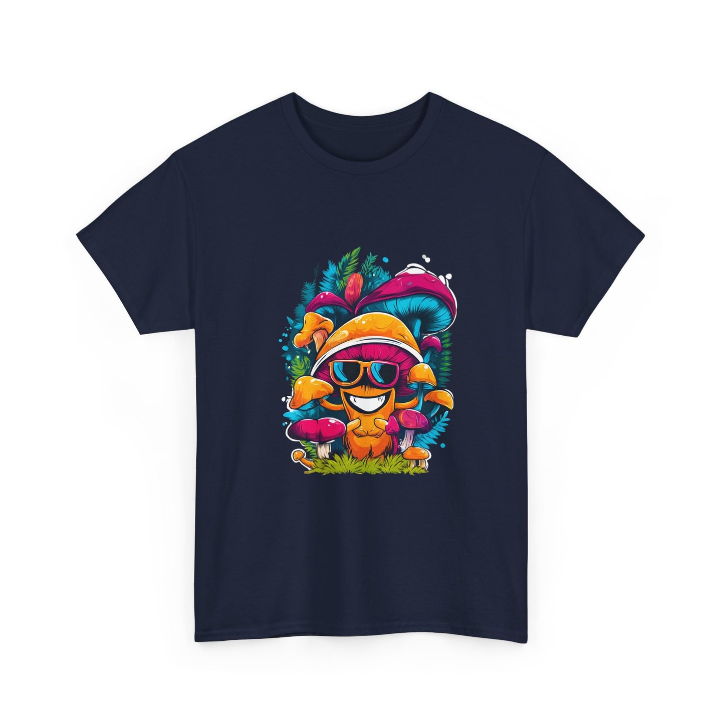 Mushroom Dude -Tee, Unisex Heavy Cotton T-Shirt, Vibrant Graphic Shirt, Perfect for Festivals, Eco-friendly Gift, Casual Wea