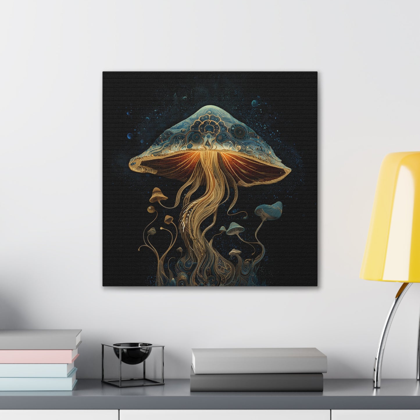 ThirdEye -Mushroom Canvas Art, Stretched Wall Decor, Bohemian Home Decor, Psychedelic Wall Art, Nature-Inspired Art