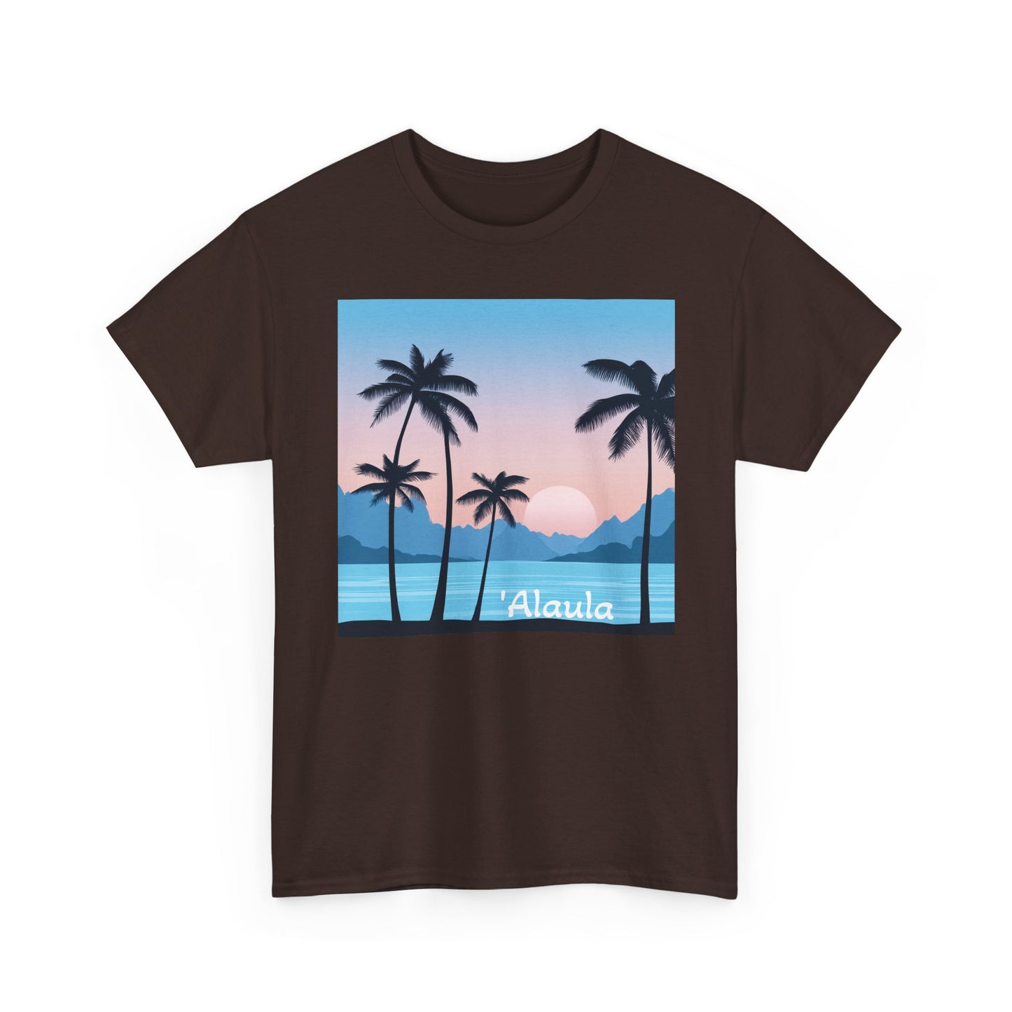 'Alaula Aloha Sunset Tee — Tropical Palm Beach Graphic T-Shirt