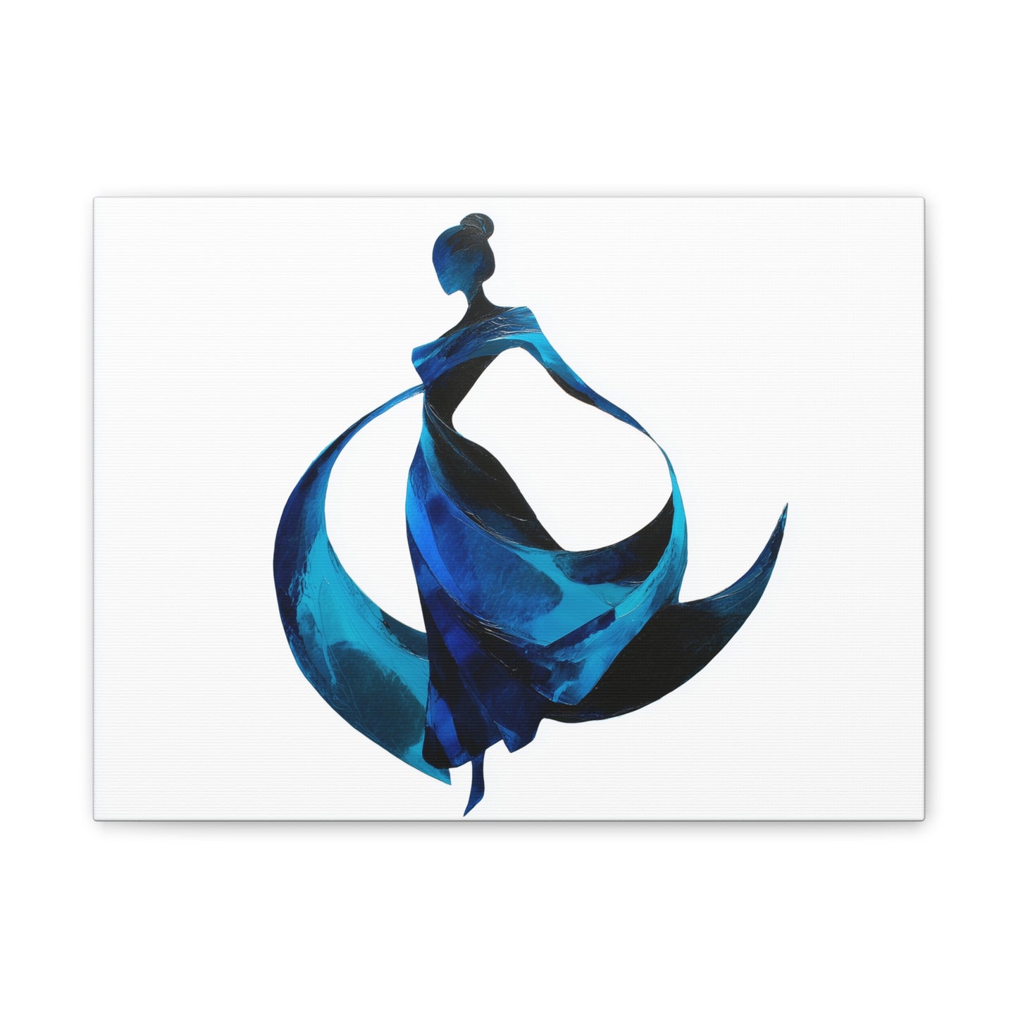 Dancing with the Water Series #1 -Elegant Art Canvas Print, Blue Dress Wall Decor, Feminine Artwork, Home Decor Gift, Birthday or Wedding Decoration