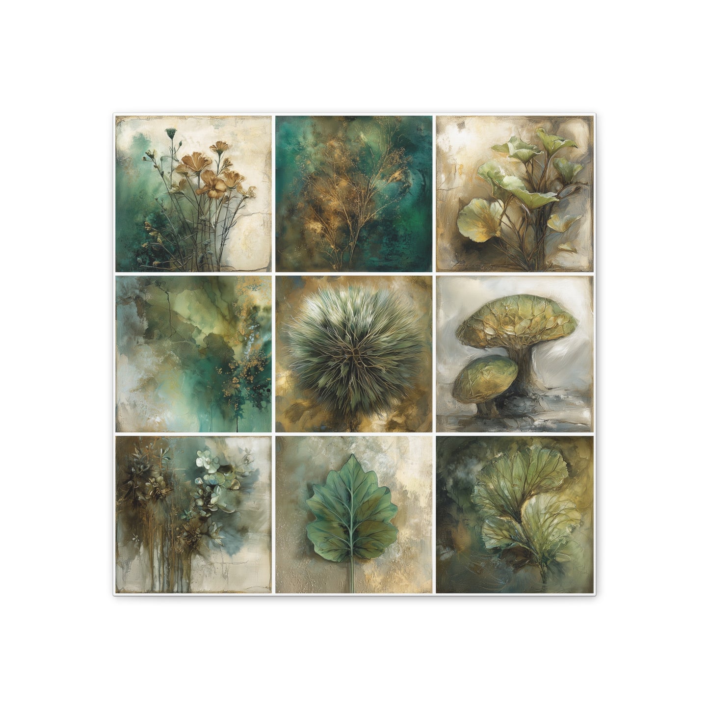 Natures Green Series #5 -Botanical Wall Art, Nature-Inspired Home Décor, Eco-Friendly Canvas Print, Greenery Art Piece, Living Room Wall Hanging