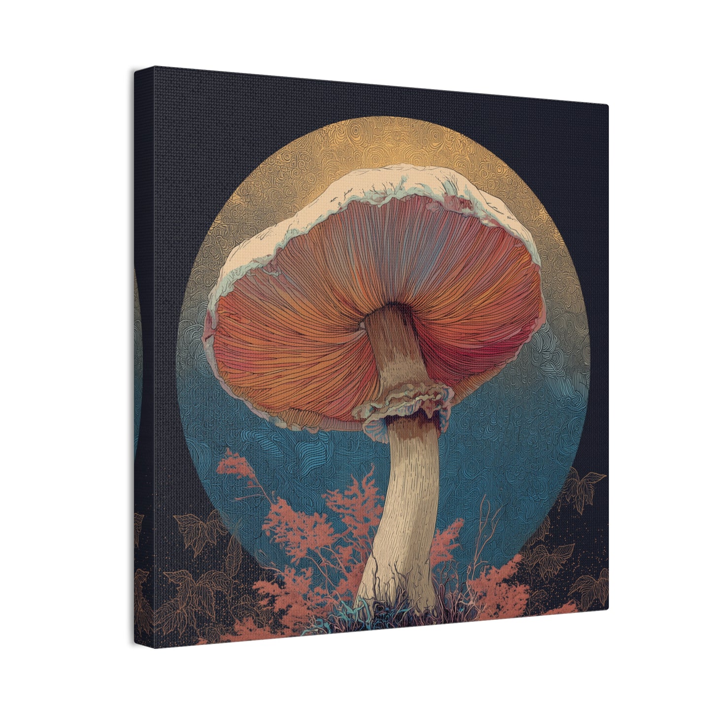 Unreal Shroom -Mushroom Canvas Art, Stretched Wall Decor, Bohemian Home Decor, Psychedelic Wall Art, Nature-Inspired Art
