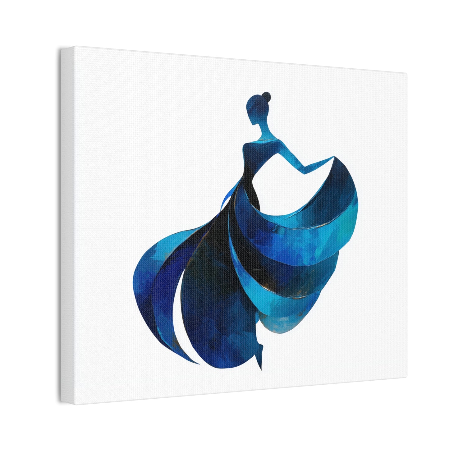Dancing with the Water Series #4 -Elegant Silhouette Canvas Wall Art, Abstract Decor for Home, Gift for Women, Living Room Artwork, Dance Theme Decoration