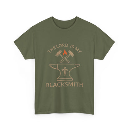 Christian Blacksmith T‑Shirt — "The Lord Is My Blacksmith" Faith Tradesman Tee