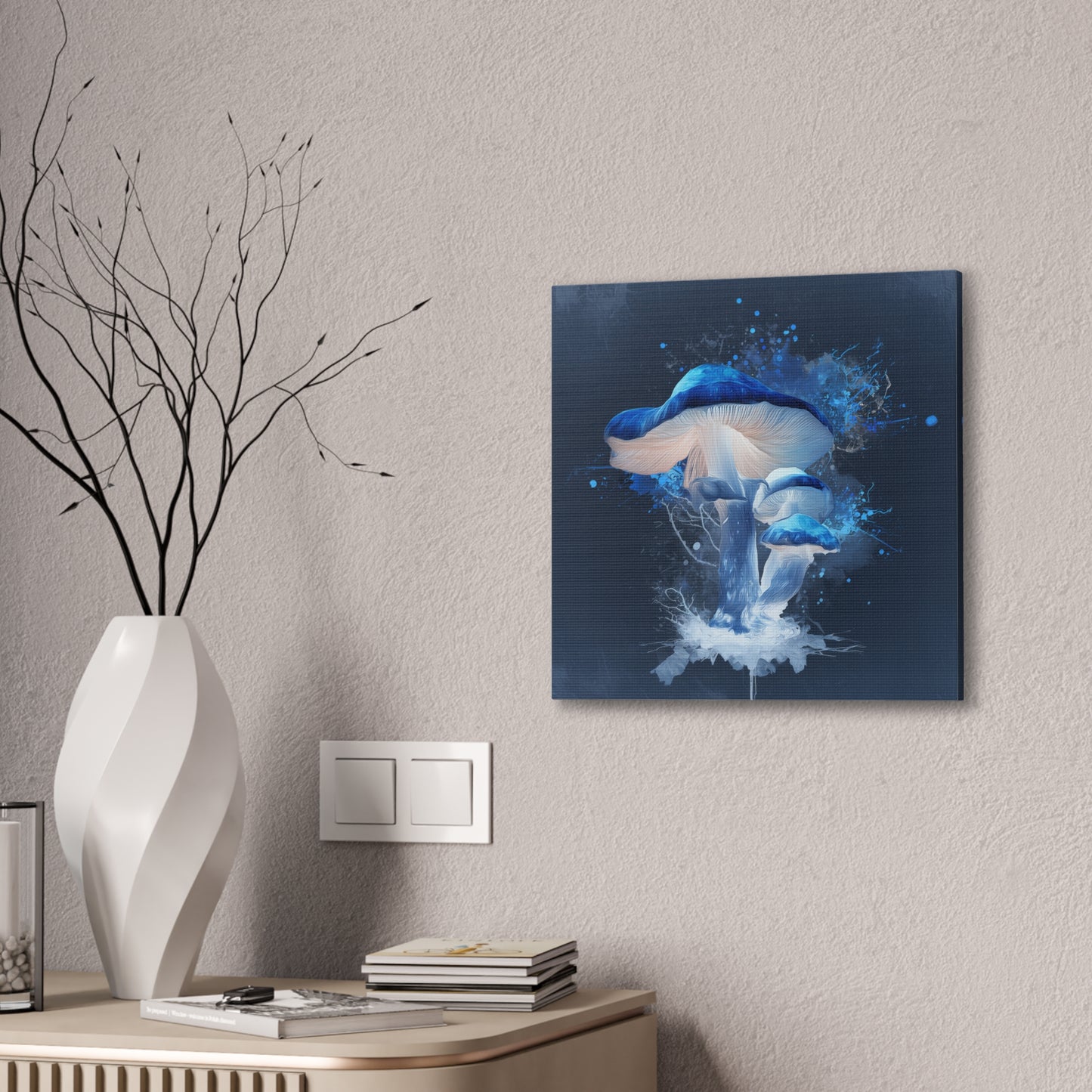 Mycelium Spread Inverse -Mushroom Canvas Art, Stretched Wall Decor, Bohemian Home Decor, Psychedelic Wall Art, Nature-Inspired Art