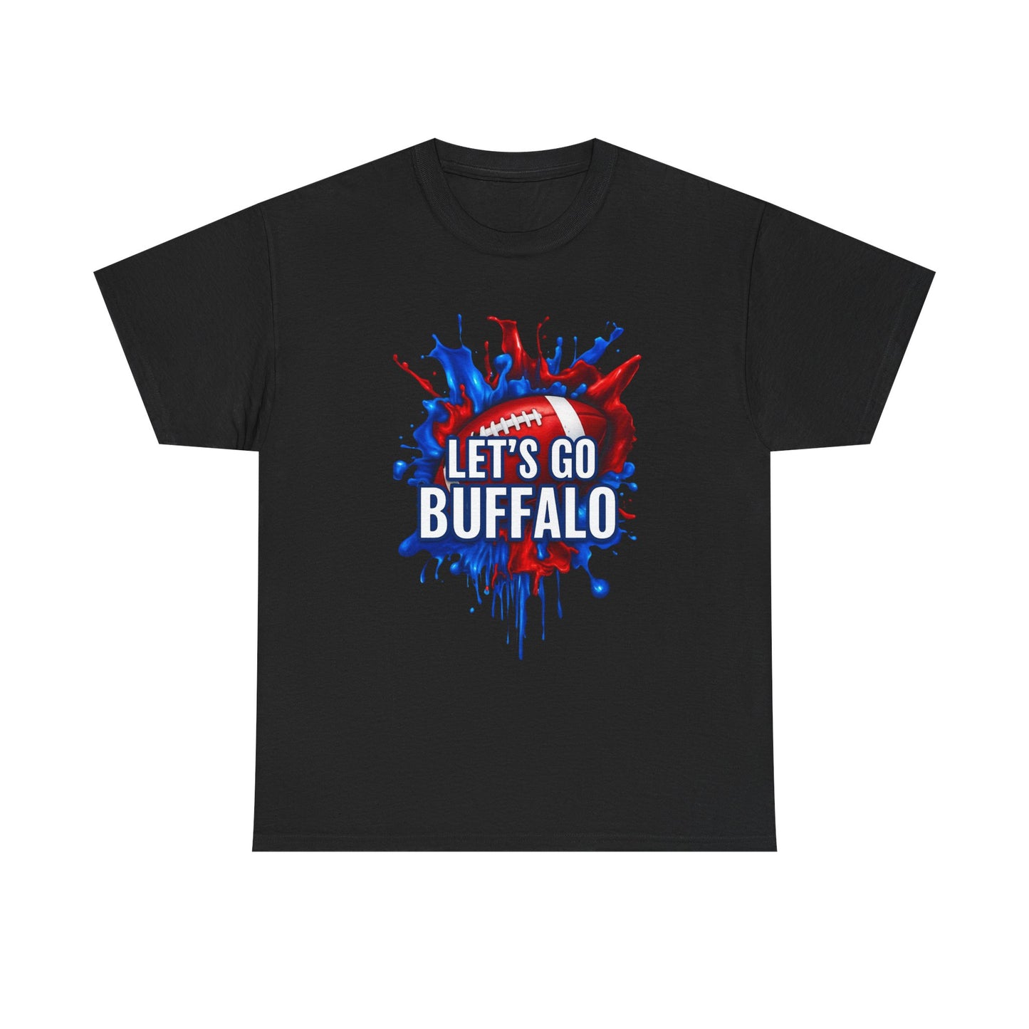 Let's Go Buffalo Splat -Buffalo Sports Fan Tee - Let's Go Buffalo Shirt, Game Day Apparel, Unisex Cotton T-Shirt, Tailgate Wear, Football Team Gear