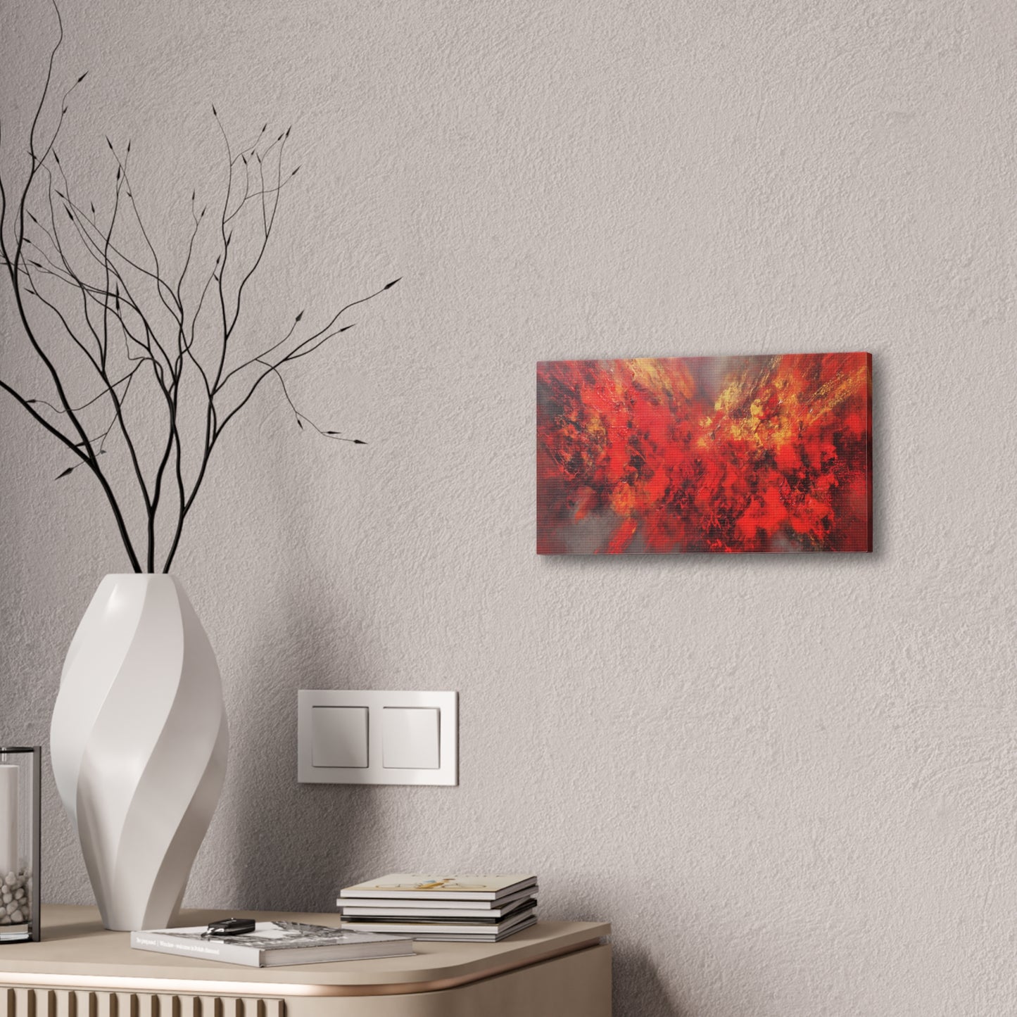 Exploding With Love -Abstract Red Canvas Wall Art