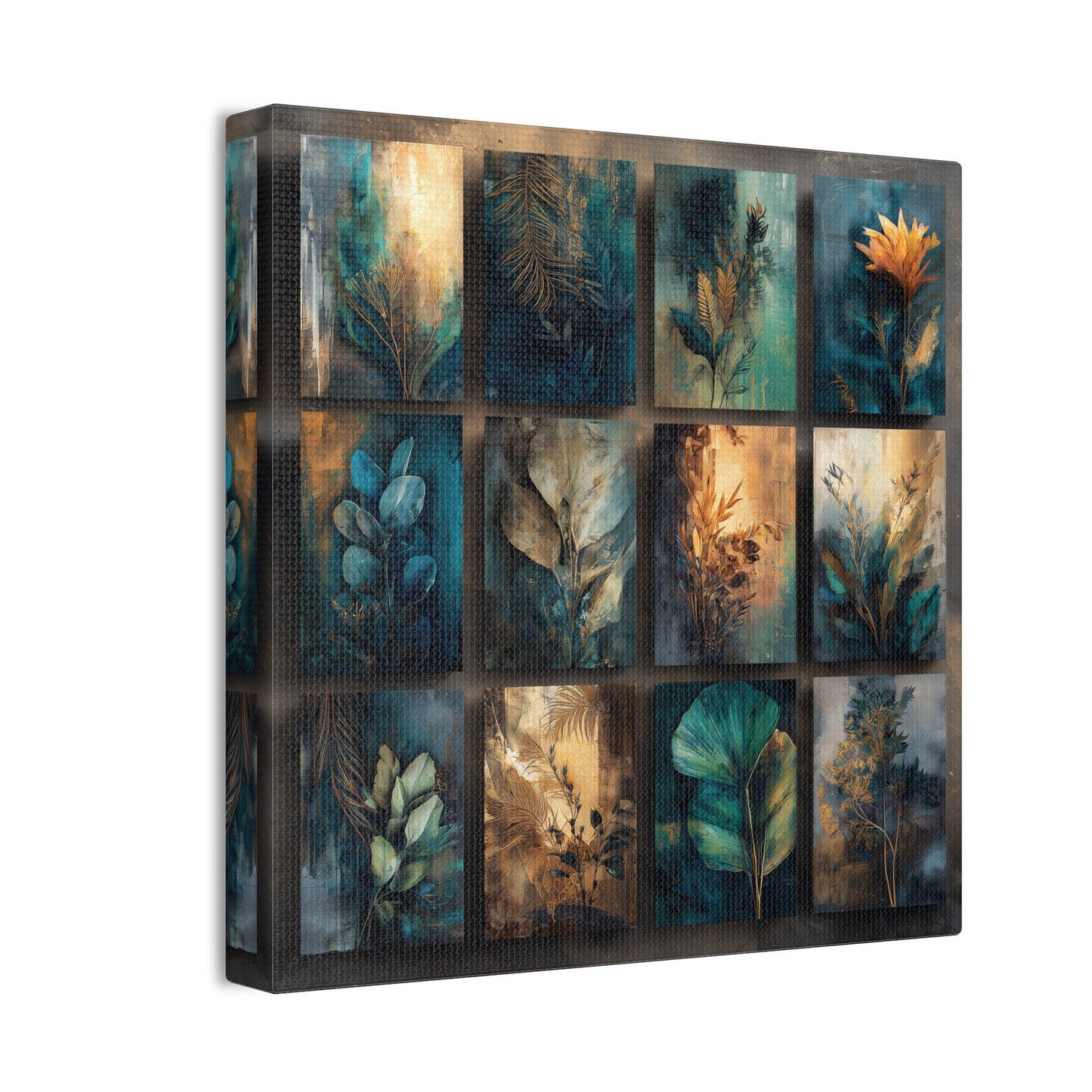 Natures Blue Green Series #2 -Botanical Wall Art, Nature-Inspired Home Décor, Eco-Friendly Canvas Print, Greenery Art Piece, Living Room Wall Hanging