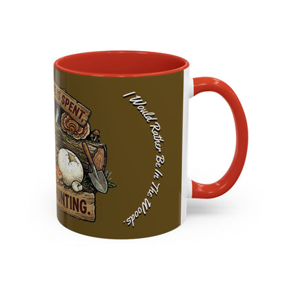 Mushroom Hunting Coffee Mug – "My Spore Time Is Spent" Rustic Forager Accent Mug