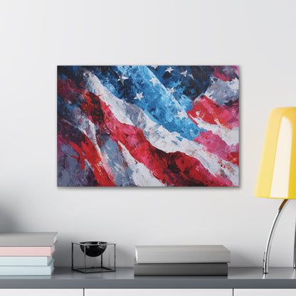 Patriotic Canvas Wall Art - American Flag Decor, USA Art, Independence Day Decoration, Gift for Veterans, Home Wall Decor