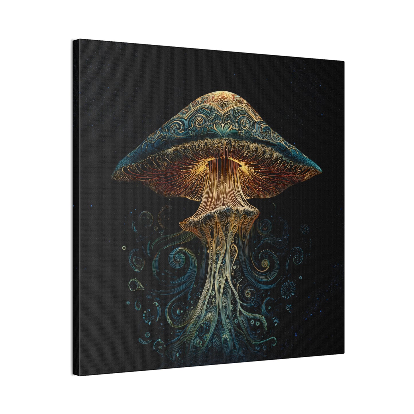 Swirl -Mushroom Canvas Art, Stretched Wall Decor, Bohemian Home Decor, Psychedelic Wall Art, Nature-Inspired Art