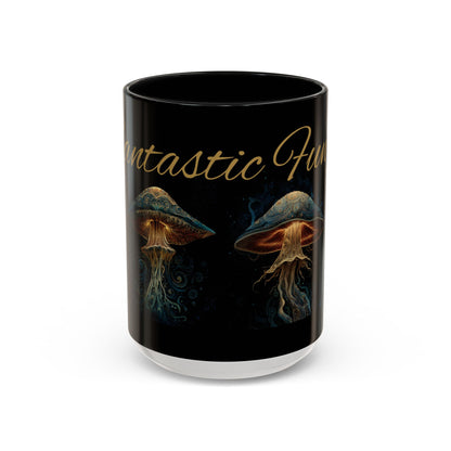 Dark Fantastic Fungi Coffee Mug - Magical Ocean Mushroom Art (11/15oz)