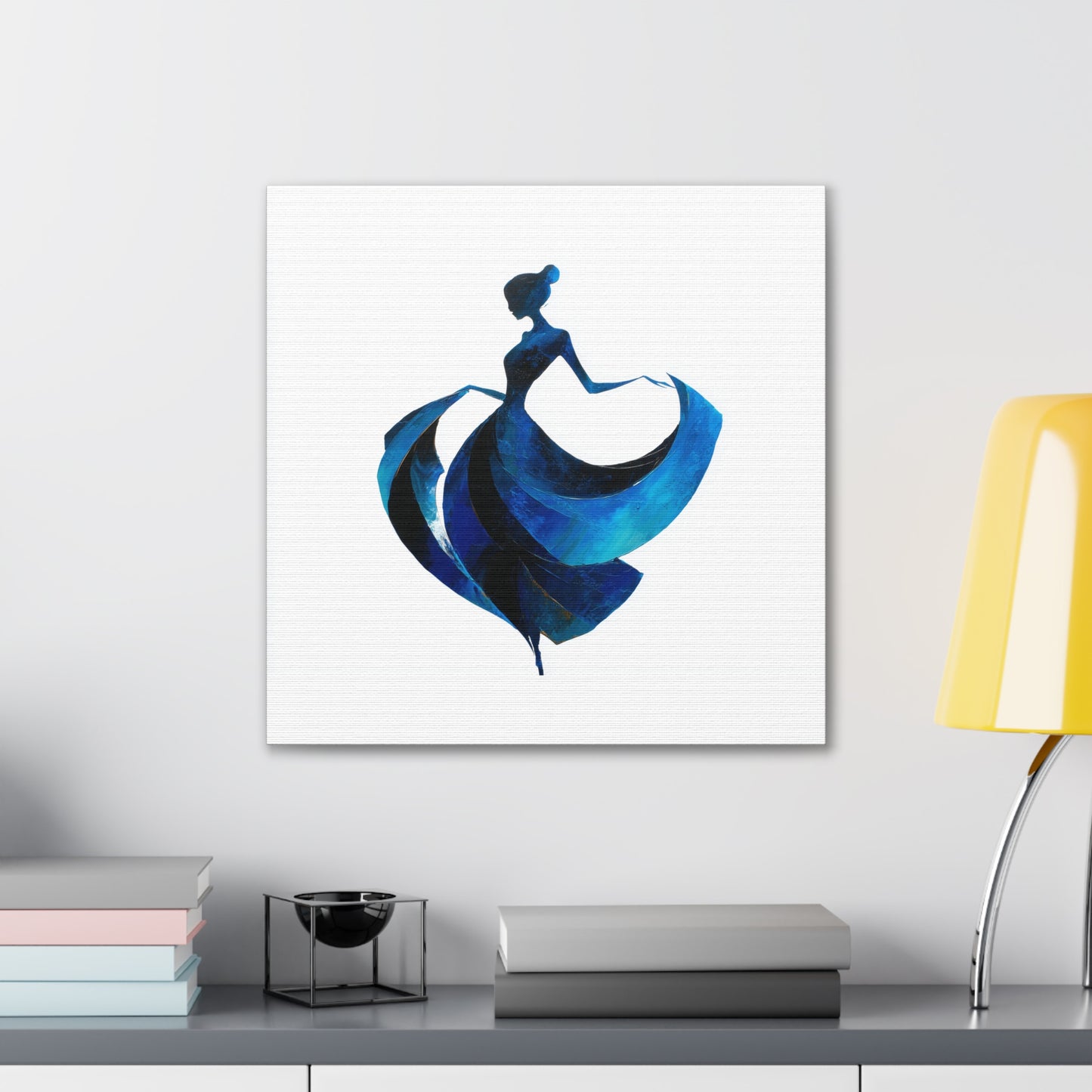 Dancing with the Water Series #2 -Elegant Silhouette Canvas Wall Art, Abstract Decor for Home, Gift for Women, Living Room Artwork, Dance Theme Decoration