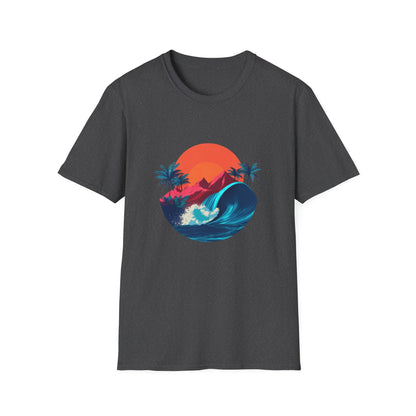 Sunset Surf T-Shirt — Retro Beach Wave Graphic Tee