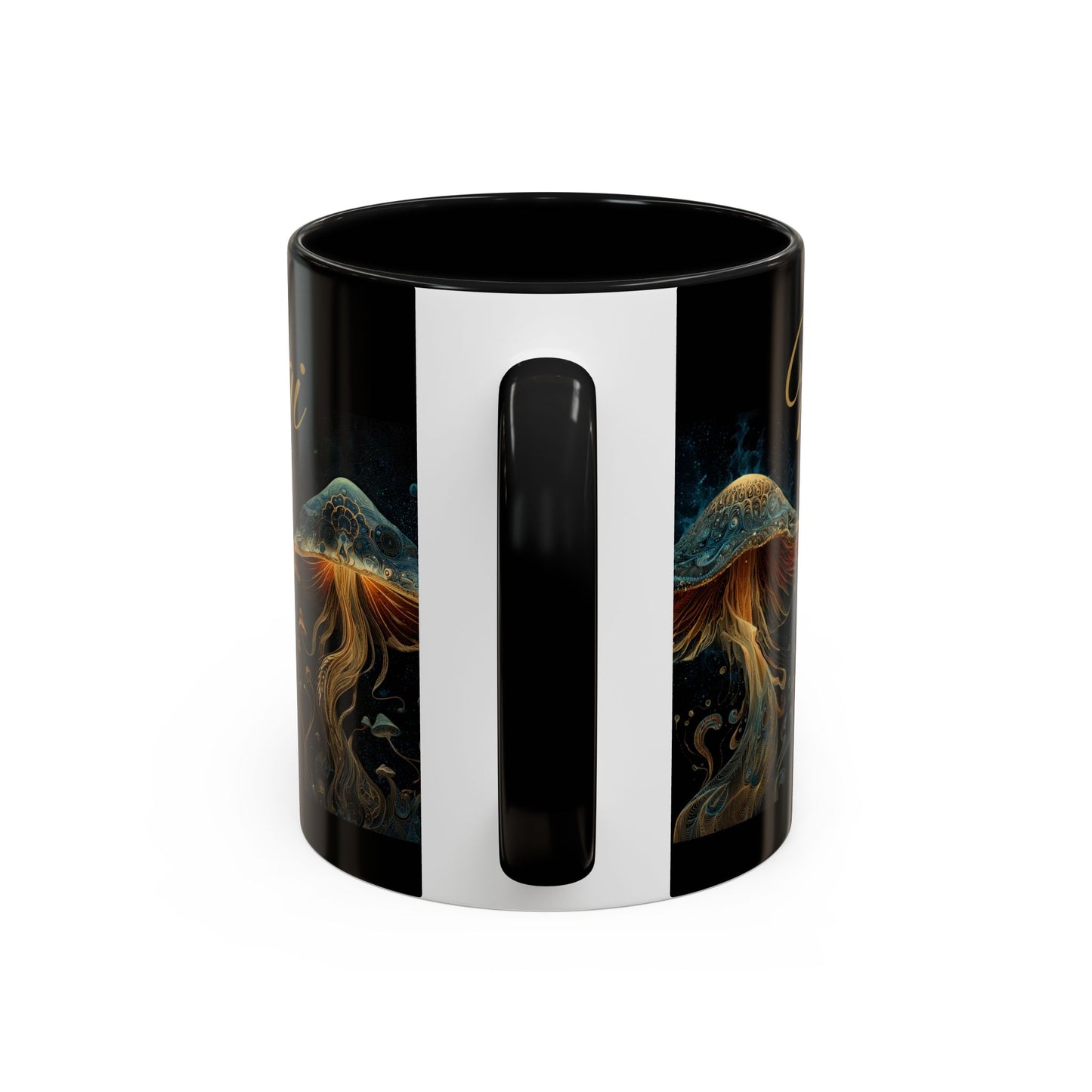 Dark Fantastic Fungi Coffee Mug - Magical Ocean Mushroom Art (11/15oz)