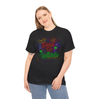 Drink Up Witches Tee - Halloween Unisex Cotton T-Shirt, Spooky Gift, Casual Wear, Witchy Vibes, Party Attire