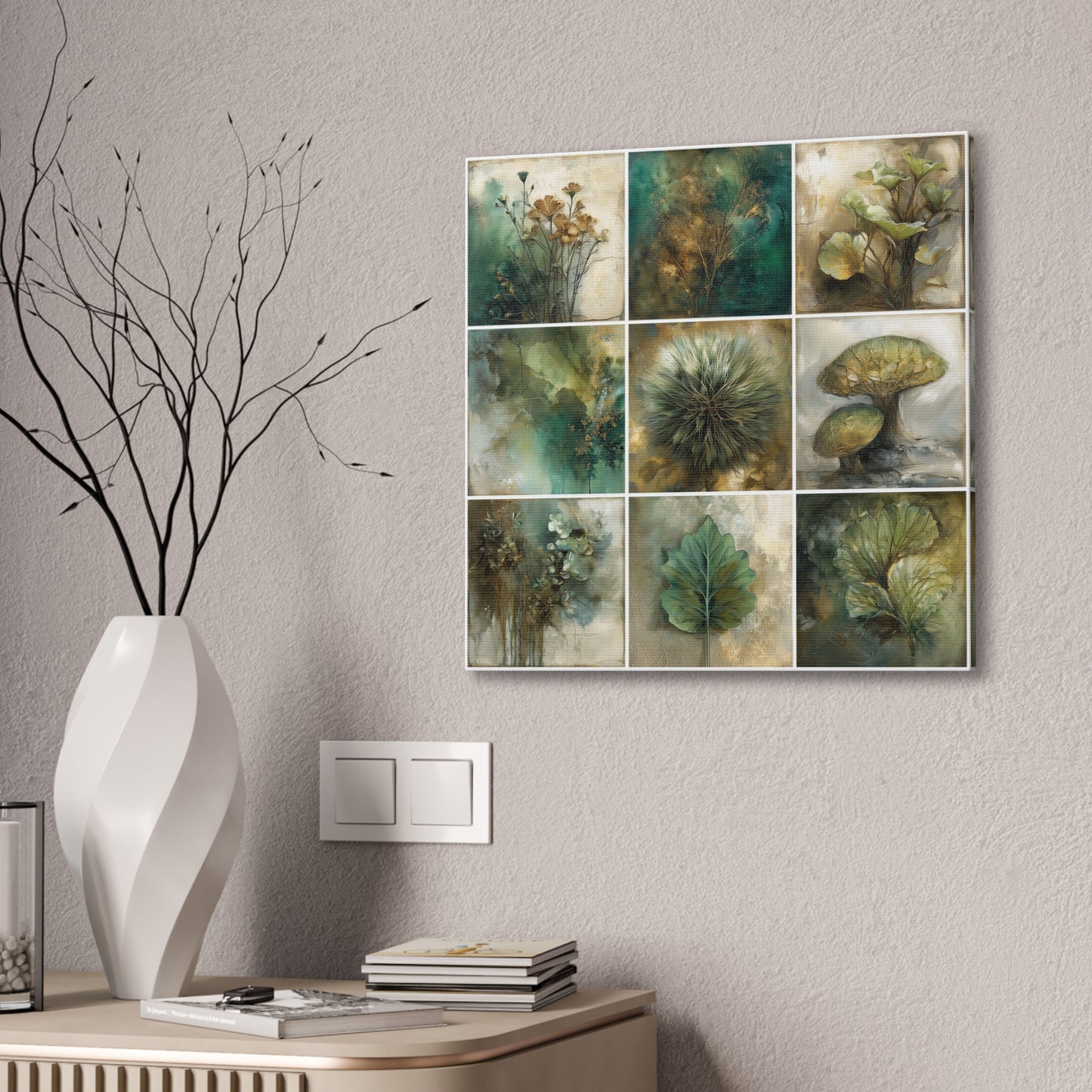 Natures Green Series #5 -Botanical Wall Art, Nature-Inspired Home Décor, Eco-Friendly Canvas Print, Greenery Art Piece, Living Room Wall Hanging