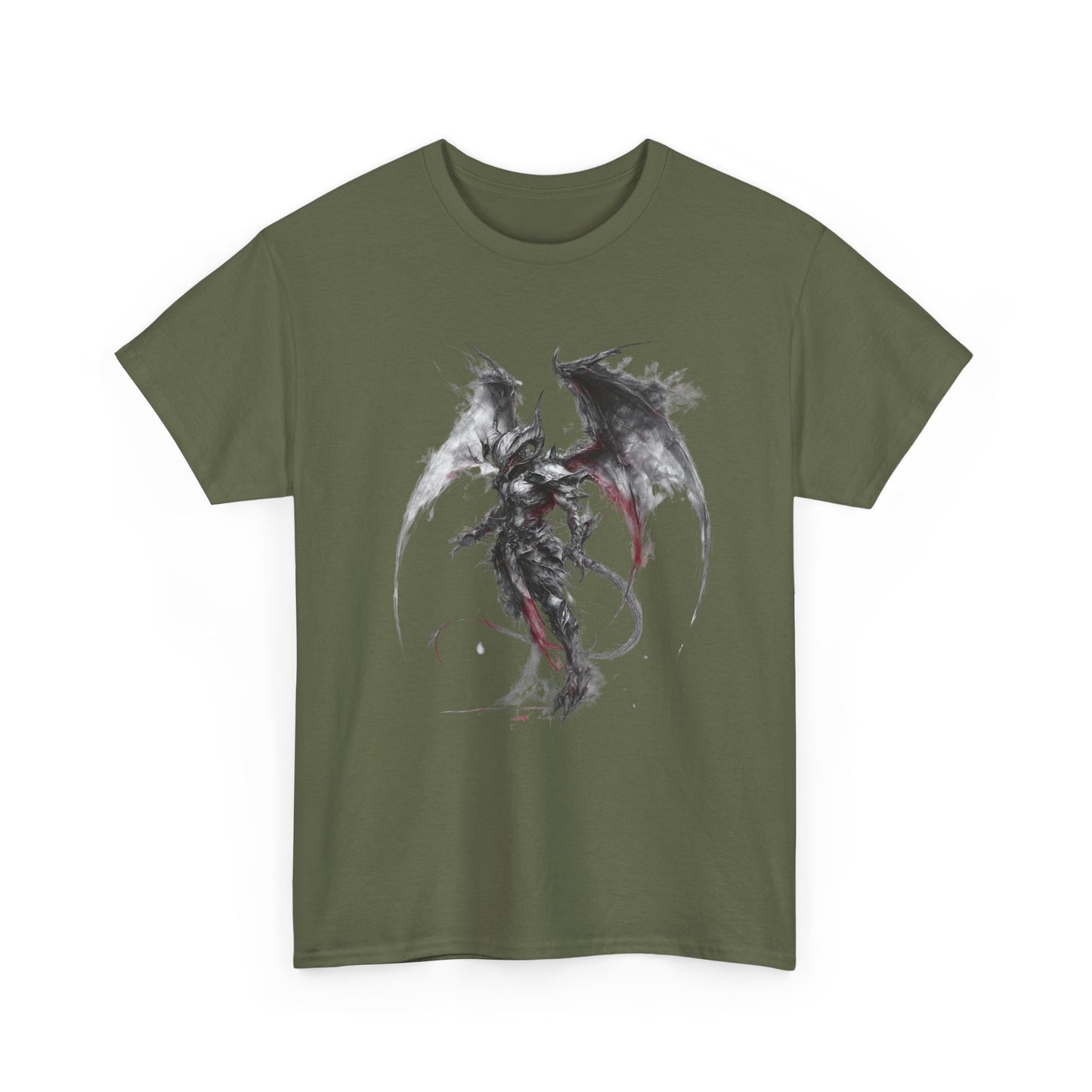 Dragon Warrior Art T-Shirt — Dark Ink Fantasy Demon Graphic Tee