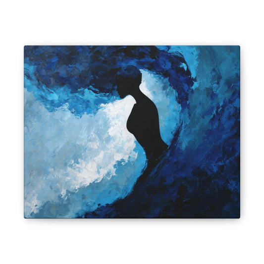 Waves of Form -Serene Abstract Canvas Wall Art, Ocean Wave Decor, Home Transformations, Inspirational Art, Gifts for Art Lovers, Blue Wave Print