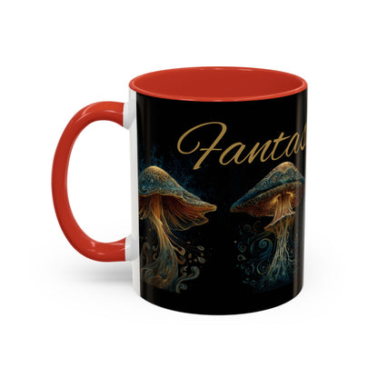 Dark Fantastic Fungi Coffee Mug - Magical Ocean Mushroom Art (11/15oz)