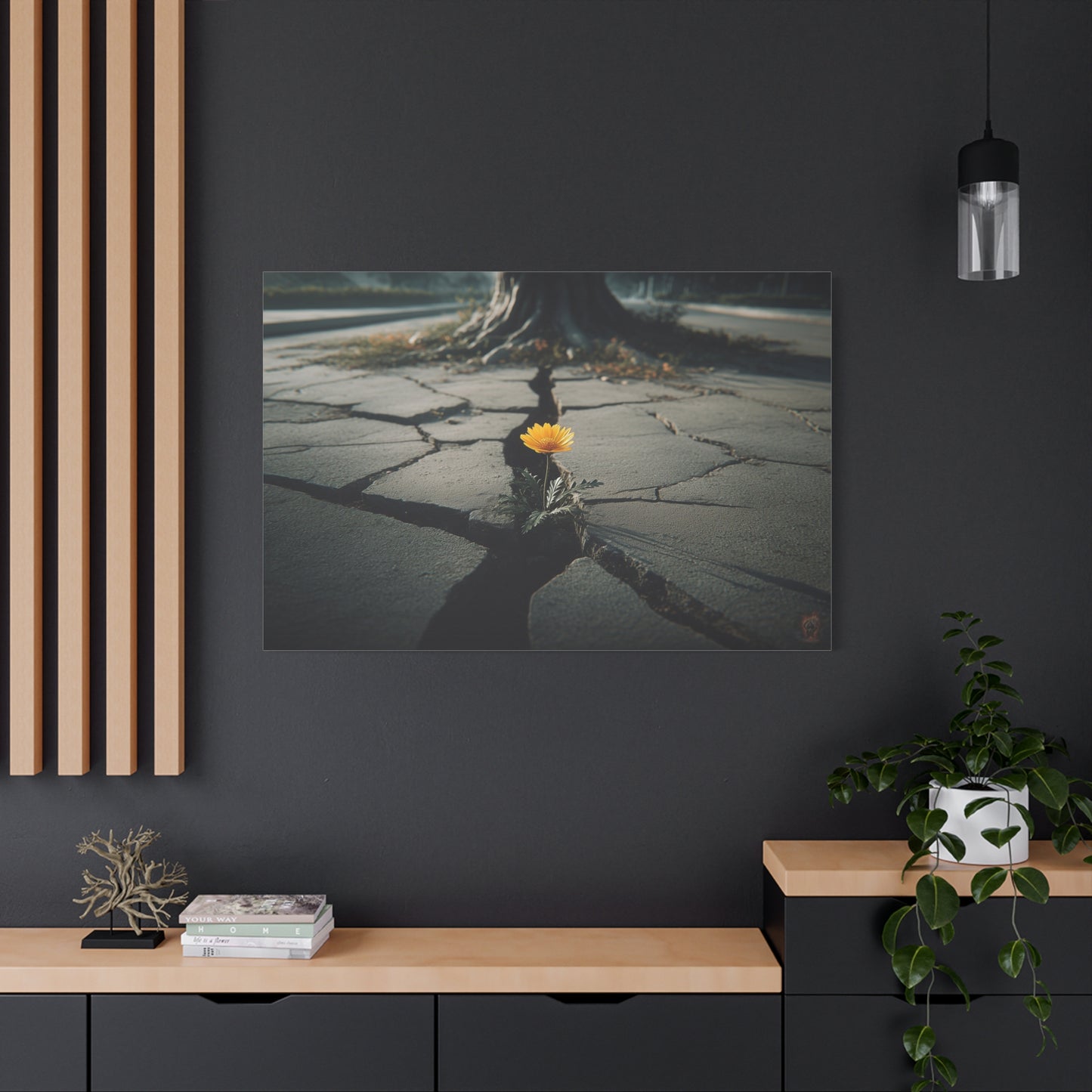 Resilience: Yellow Flower Against Concrete, Urban Nature Photography--1aceswild.myshopify.com