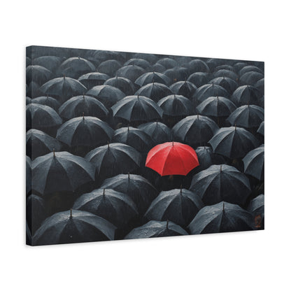 Chromatic Defiance: Umbrella Rebellion, Urban Contrast Photography--1aceswild.myshopify.com