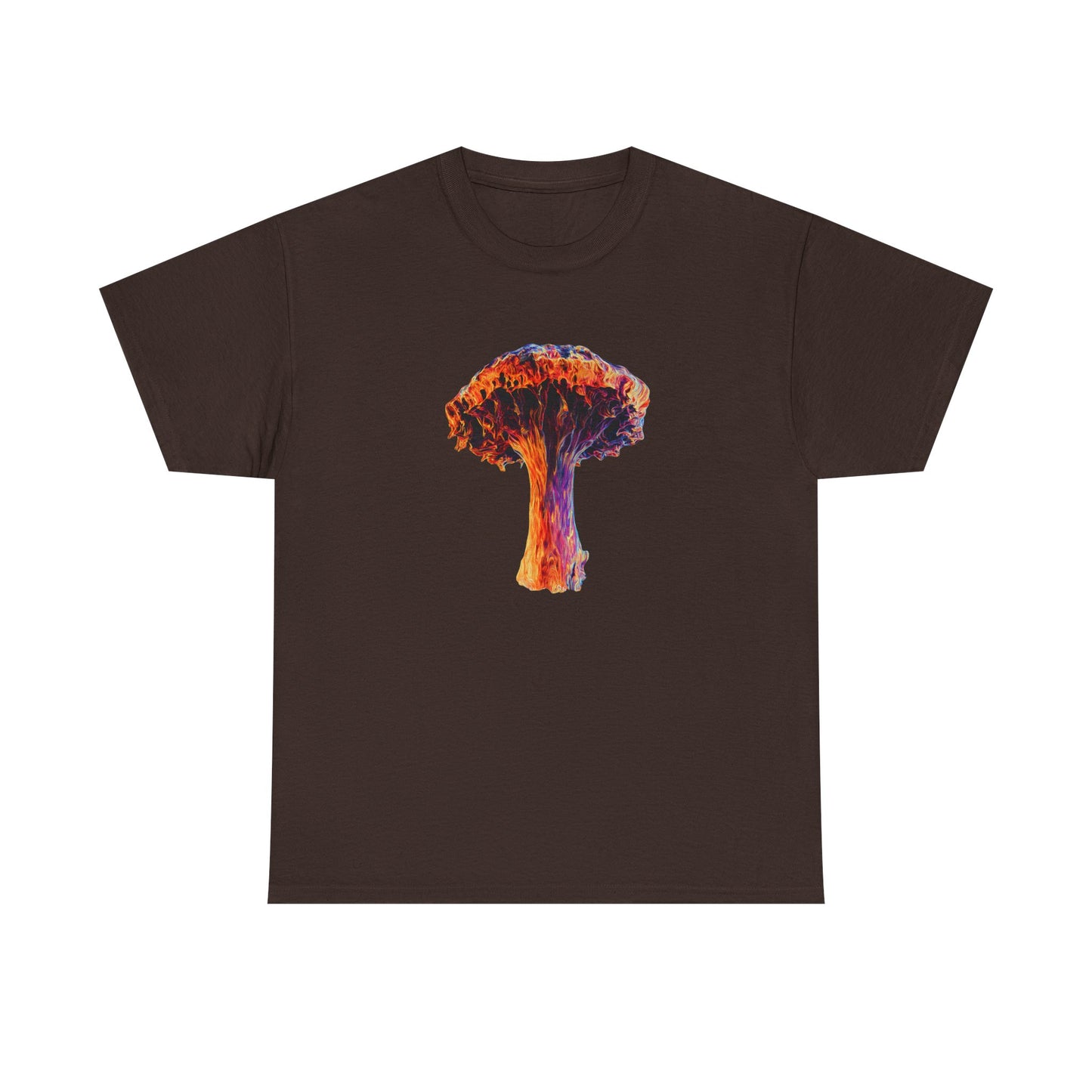 Colorful Psychedelic Mushroom 3 -Tee, Unisex Heavy Cotton T-Shirt, Vibrant Graphic Shirt, Perfect for Festivals, Eco-friendly Gift, Casual Wea